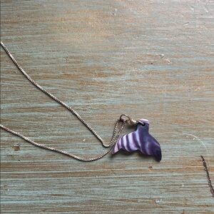 Wampum whale tale Pendant Necklace